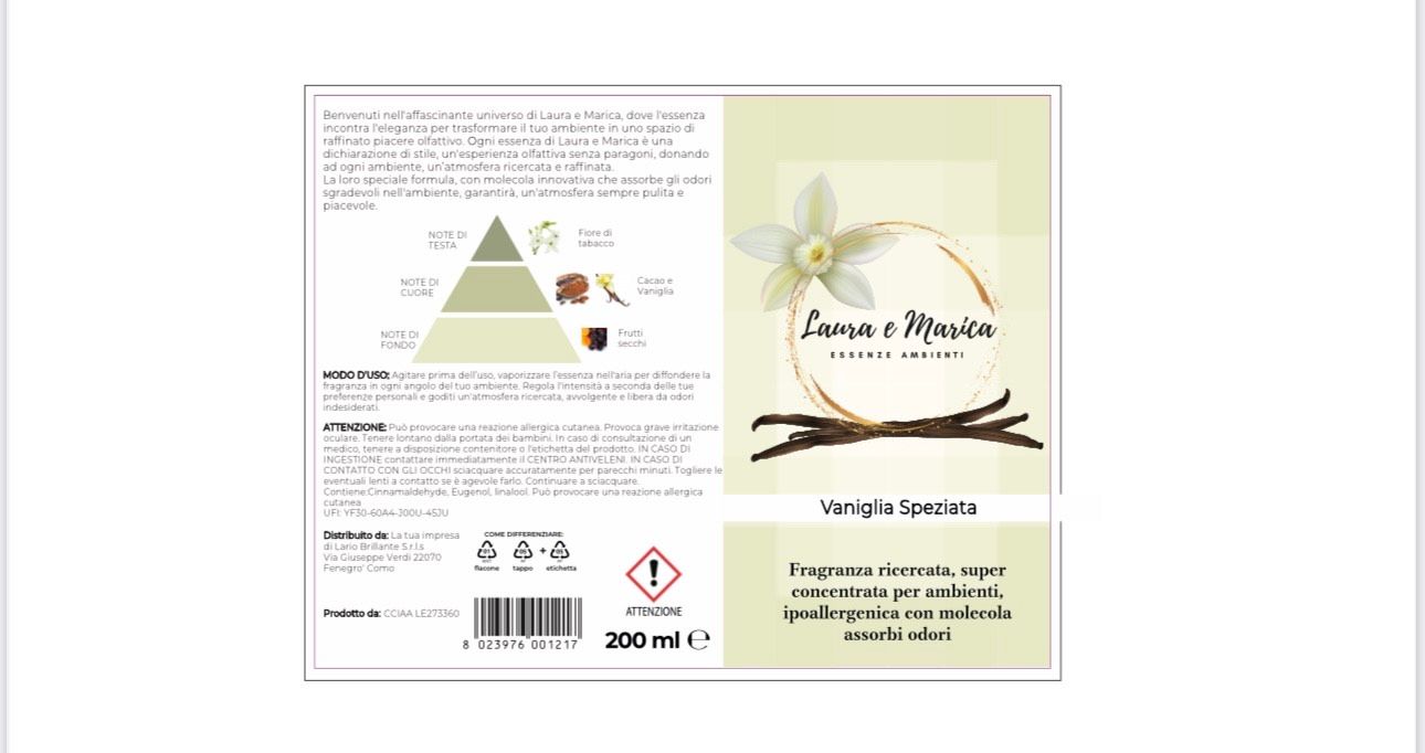 Essenza Bucato Vaniglia Speziata